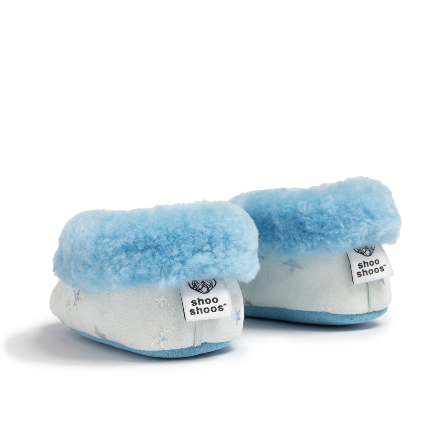CLYDE Soft Sole Slippers Grey & Blue (back view) - Shop Online | shooshoos.co.za