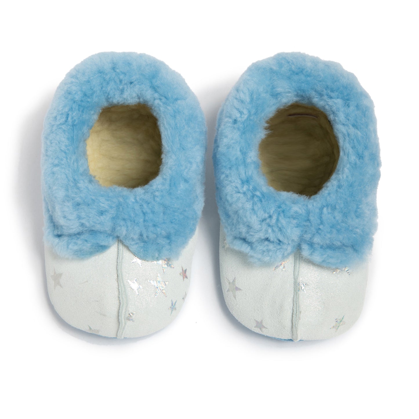 CLYDE Soft Sole Slippers Grey & Blue (top view) - Shop Online | shooshoos.co.za