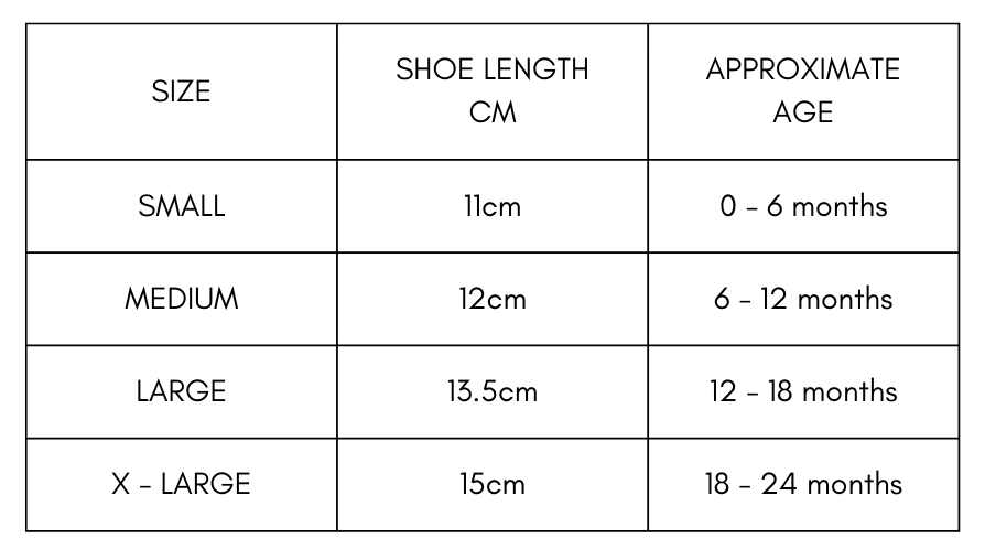 Baby & Children's Shoe Size Guide
