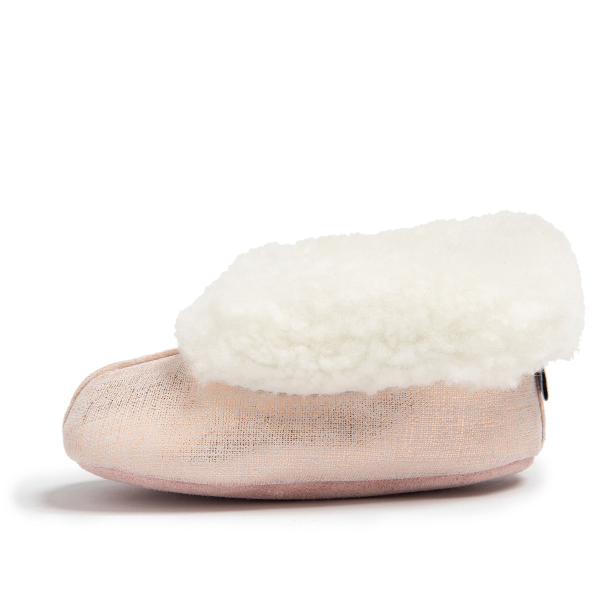 PRANCER Soft Sole Slippers Pink & White (side view) - Shop Online | shooshoos.co.za