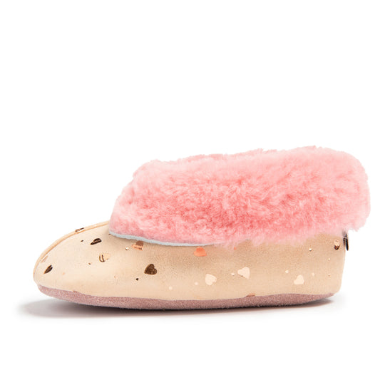 DANCER Soft Sole Slippers Pink (side view) - Shop Online | shooshoos.com