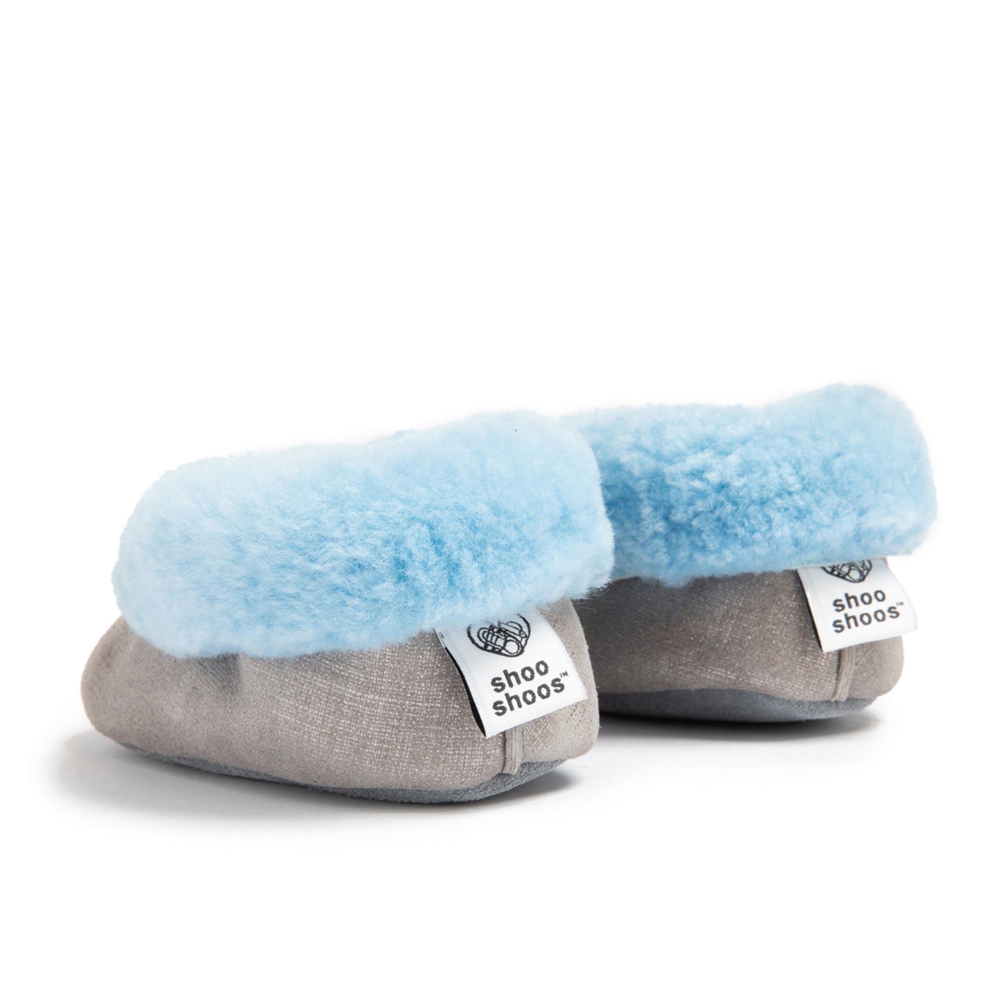 DASHER Soft Sole Slippers Grey & Blue (back view) - Shop Online | shooshoos.co.za