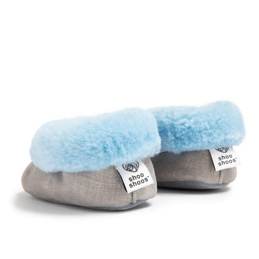 DASHER Soft Sole Slippers Grey & Blue (back view) - Shop Online | shooshoos.co.za