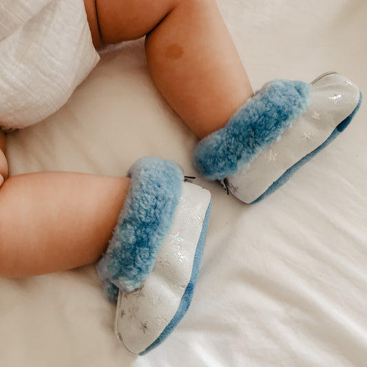 CLYDE Soft Sole Slippers Grey & Blue - Shop Online | shooshoos.co.za